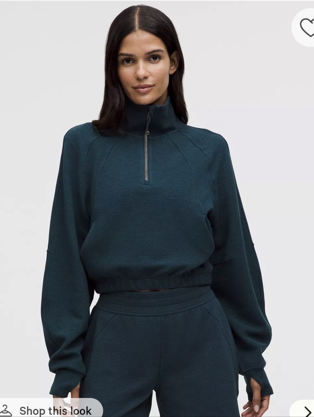 Lululemon Scuba Cropped Funnel-Neck Half ZipWaffle